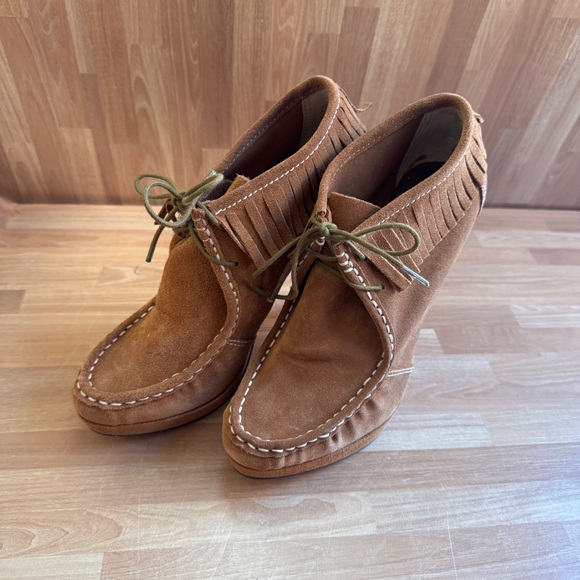 Charles David Shoes - Charles by Charles David Suede Fringe Stiletto Heel Booties. Size 8
